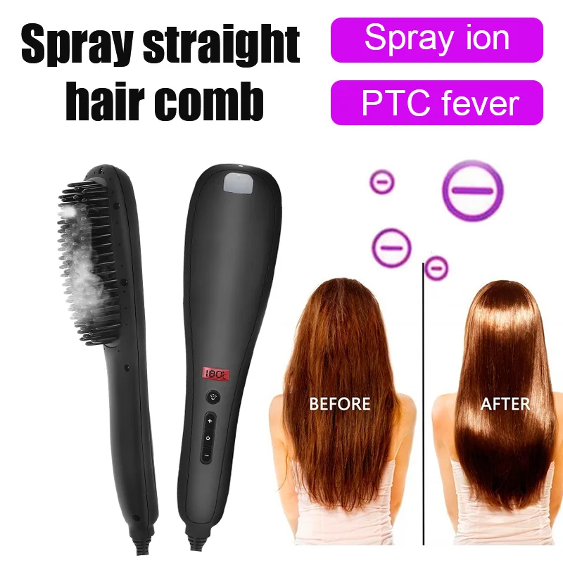 

Spray Straight Hair Comb Hair Straightener Beard Straightener 110-220V 31 Speed Adjustment LED Display Fashion Health Beauty