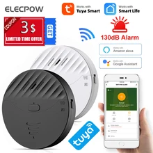 

Elecpow Tuya Smart WiFi Alarm Door And Window Vibration Sensor Security Protection Alert Works With Alexa, Google, Smart Life