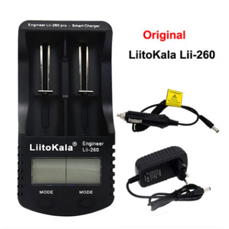 LiitoKala ЖК-дисплей 18650 зарядное устройство 4 слота для 18650 21700 26650 литиевая Aa Aaa Nimh батарея как внешний аккумулятор тест внутренний - Цвет: Lii 260