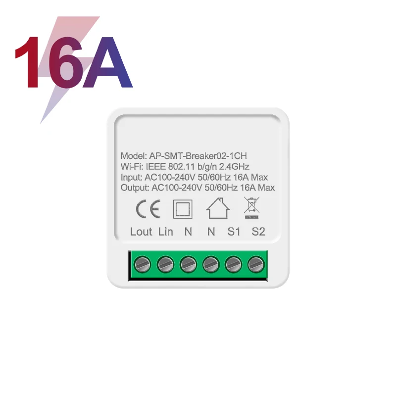 16A Mini Smart Wifi DIY Switch Supports 2 Way Control, Smart Home Automation Module, Works with Alexa Google Home Smart Life App 