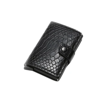 

Women Compact Two-Fold Change Leather Wallet Card Package Fastener Snake Pattern