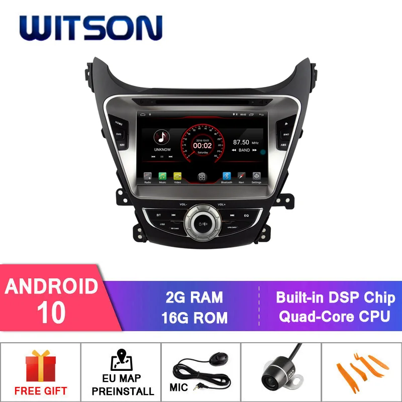 WITSON четырехъядерный ANDROID 10 автомобильный DVD-радиоприемник для HYUNDAI ELANTRA 2014