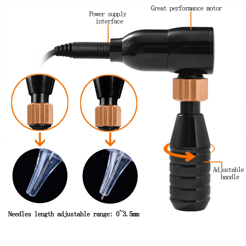 Перманентная тату машинка для макияжа пистолет роторный алюминиевый корпус искусство шейдер лайнер для тату блок питания, иглы татуировки инструменты