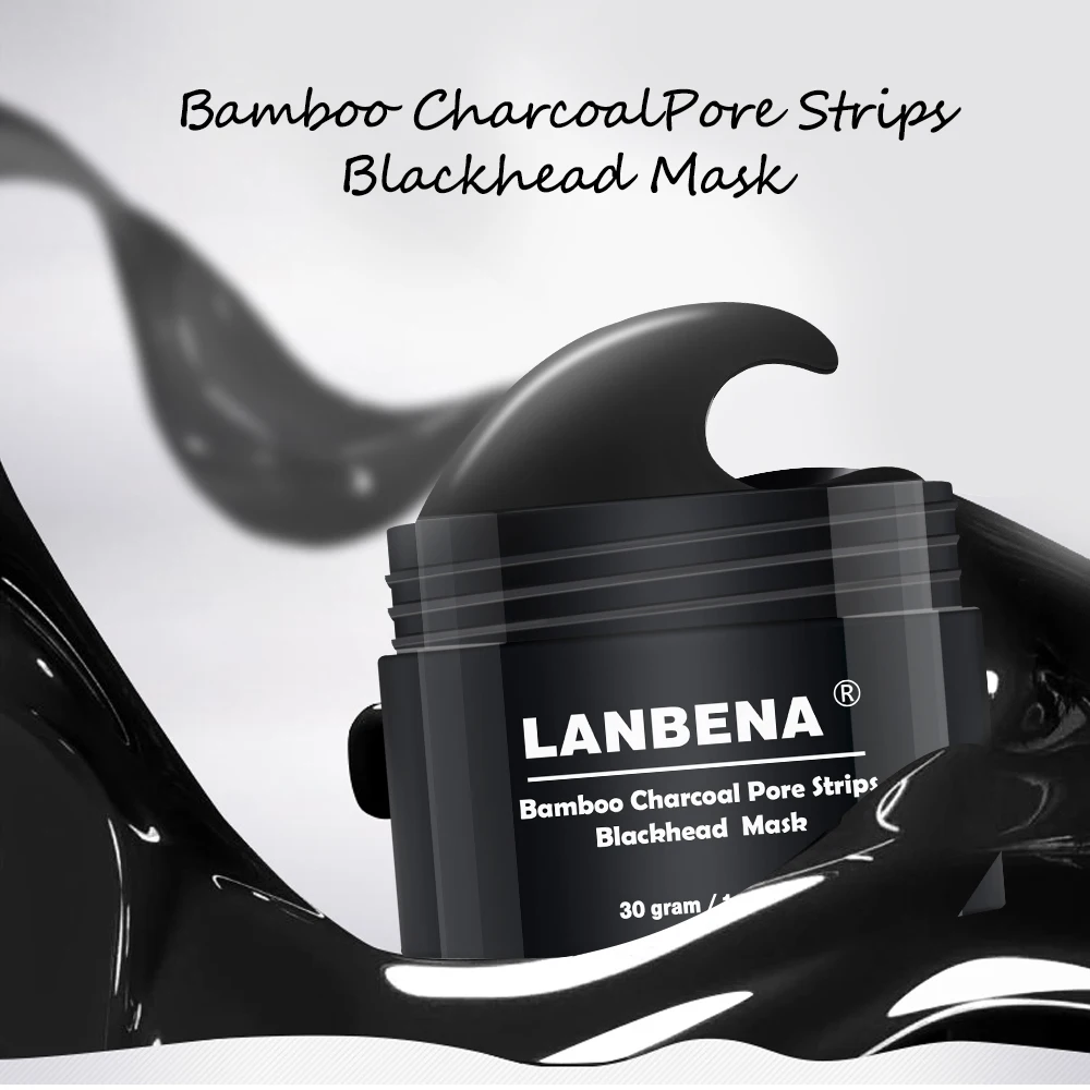 LANBENA Bamboo Charcoa, полоски для пор, маска для черных точек+ растения, маска для носа, прыщи, лечение акне, маска для удаления черных точек