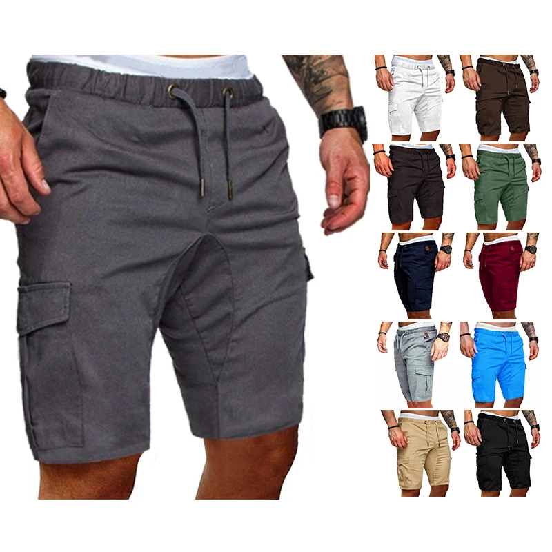 Men Elastic Drawstring Fitness Shorts Gym Training Running jogging Shorts Sport  Workout Clothing Beach Shorts Trunks Beachwear 5