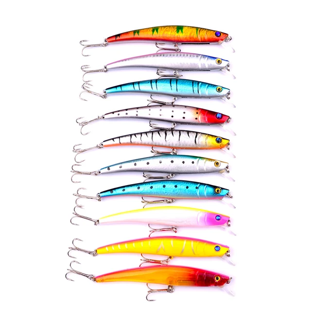 Lot 10pcs Minnow Fishing Lure Crank Bait Hook Bass Crankbait Tackle  11.2g/11.5cm - AliExpress