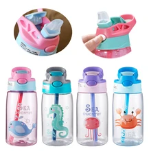 Taza Sippy de agua para niños, vasos creativos de dibujos animados para alimentación de bebés con pajitas, botellas de agua portátiles para exteriores a prueba de fugas, tazas para niños