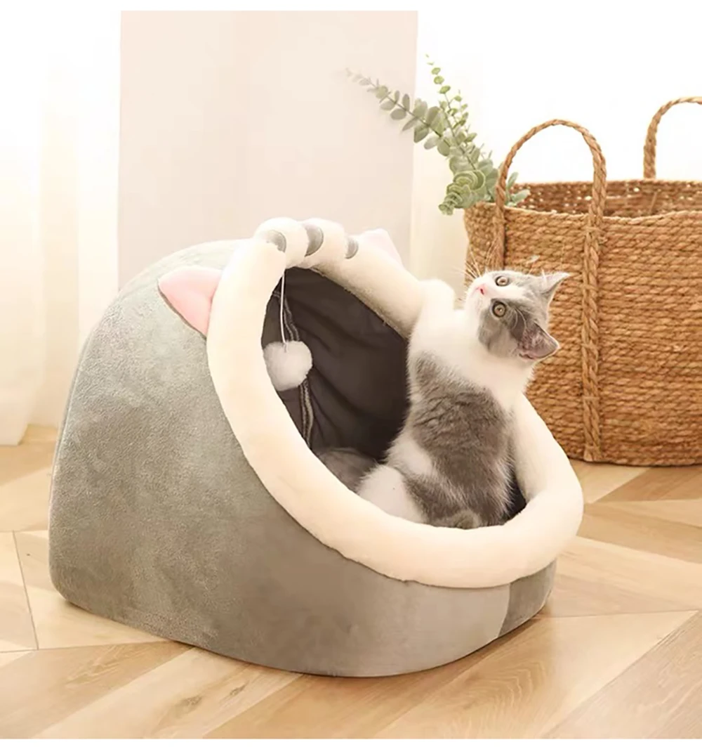 Sweet Cat Bed Warm Basket Cozy Kitten Lounger Cushion