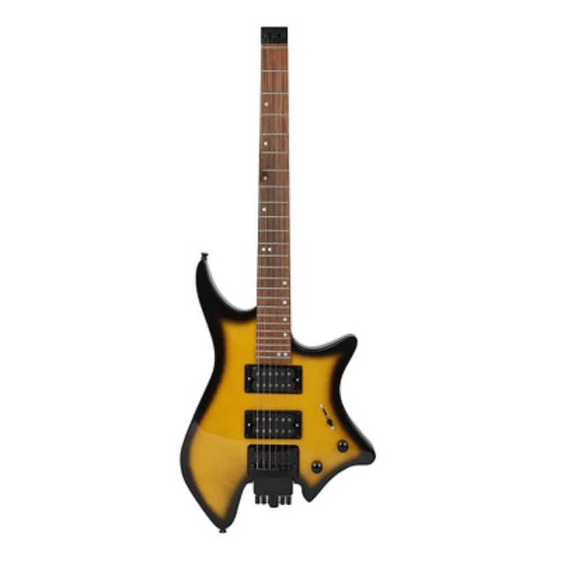 

Zebra 2020 New Headless Electric Guitar Set Dual Pickups Built-in String Lock Module with Speaker Cool Fashion Maple Guitar