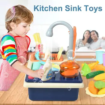 

Kitchen Pretend Simulation Electric Dishwasher Sink Pretend Play Kitchen Toy Set Kid Educational Toy Pretend Play Toy Set