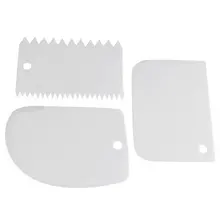 Baking Pastry Tools Plastic Dough Knife Icing Fondant Scraper Decorating Plain Smooth Jagged Edge Spatulas Cutters Cake Tool cake tools plastic scraper cake decorating baking pastry tools cake decorating baking pastry tools smooth spatulas