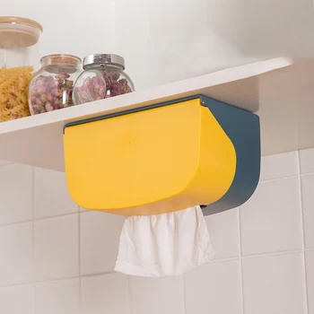 

Facial Tissue Dispenser Box Holder Kitchen Storage Box Office Home Tissue Holder Self-Adhesive Under Cabinet