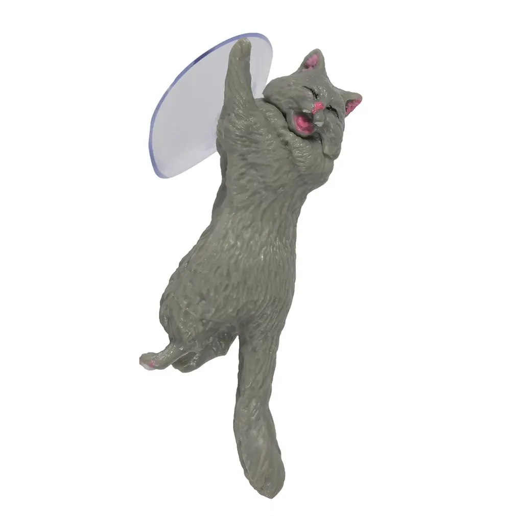 

1pc Cat Figurine Miniature Cat Sucker Design Phone Holder mini fairy garden Cartoon statue craft Home Car Decorative