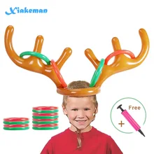 Надувное кольцо Toss набор игрушек надувные носимые оленьи рога игры пояс кольцо шляпа семья Рождественская вечеринка метание игры