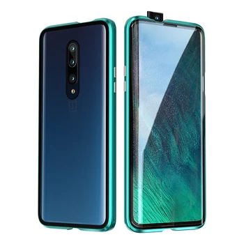

2nd Metal Flip Phone Cases for Oneplus 6 6T Magnetic Absorption Front Back Double Tempered Glass 360 Cover Oneplus6T One Plus 6T