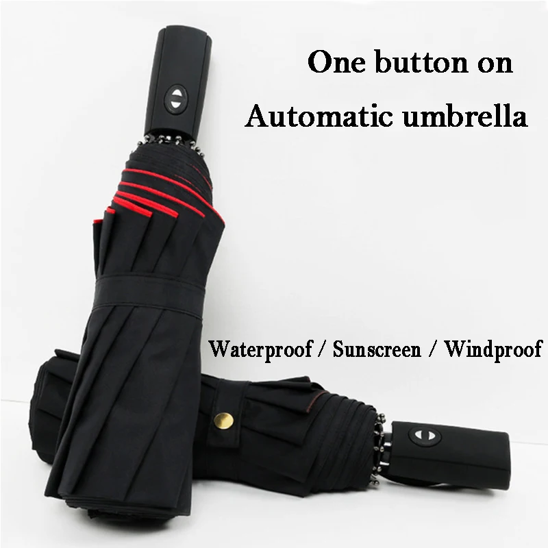 

Fashion Ten Bones Automatic Folding Umbrella Men And Women Car Large Windproof Umbrella Female Sunscreen Portable Umbrella