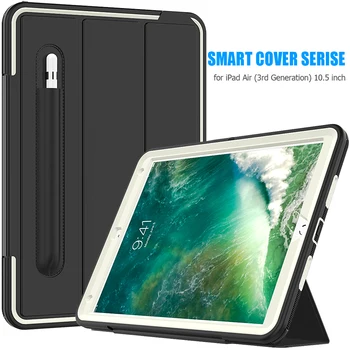 

For iPad Air 3 Tablet Case 3-Layer Protection Smart Cover Foldable Magnetic Case with Auto-Sleep & Awake Function and Pen Holder
