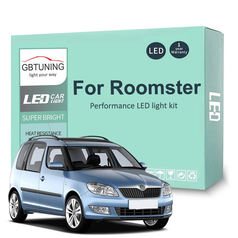 

11Pcs LED Interior Light Bulb Kit For Skoda Roomster 2006-2011 2012 2013 2014 2015 Car Reading Dome Trunk Vehicle Lamp Canbus