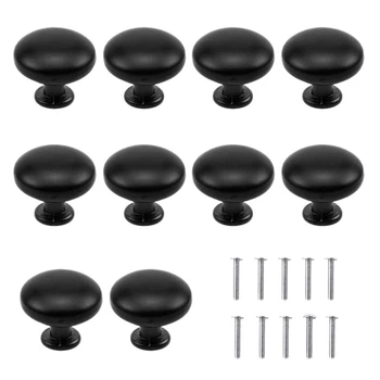 

10PCS Black Drawer Door Handle, 28mm Furniture Knob, Single Hole Round Drawer Knobs, Door Knobs, Furniture Handles for Cupboard