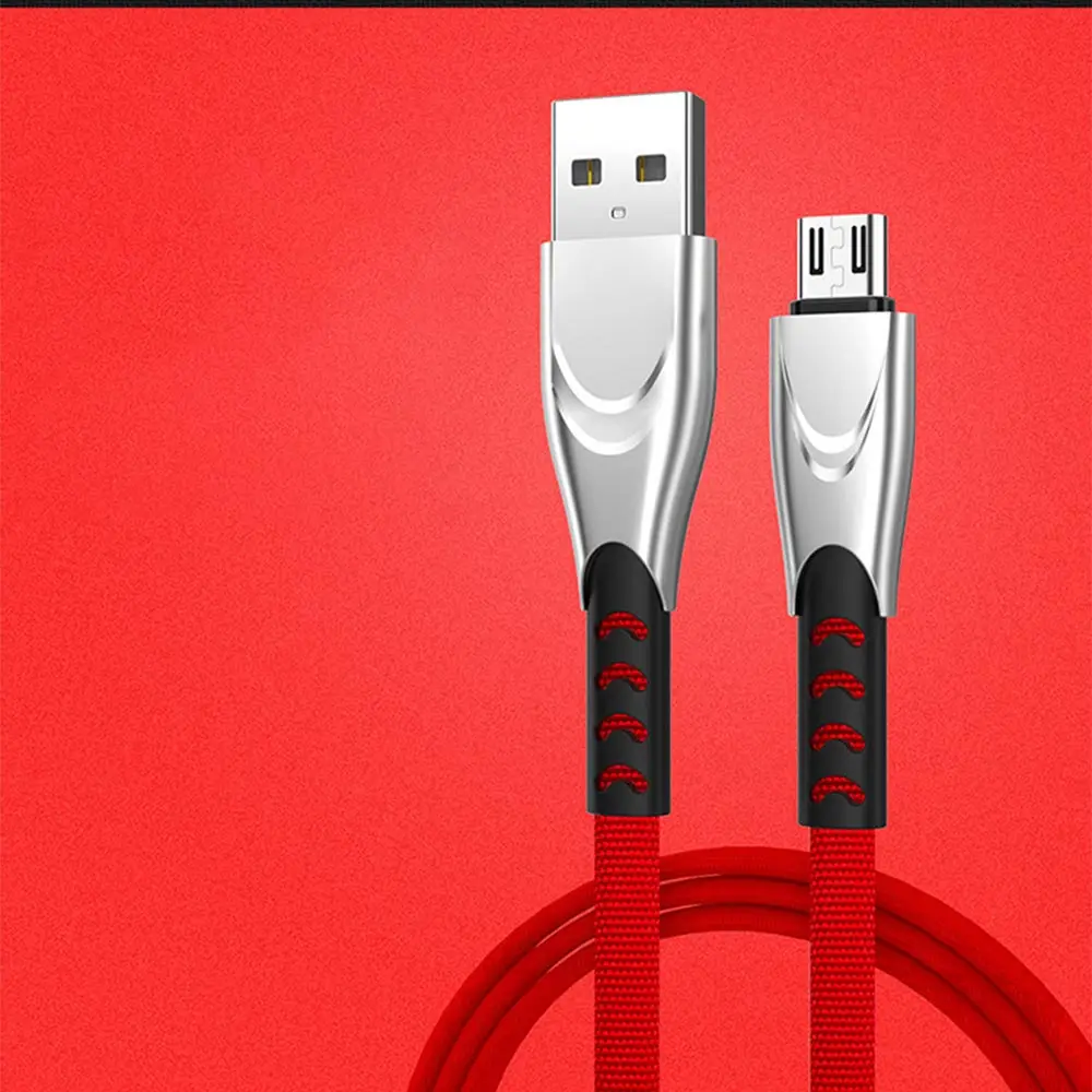 FDBRO USB кабель для быстрой зарядки плоский нейлоновый кабель типа C Micro USB зарядное устройство провод шнур для IPhone IPAD huawei samsung Xiaomi - Цвет: Android red