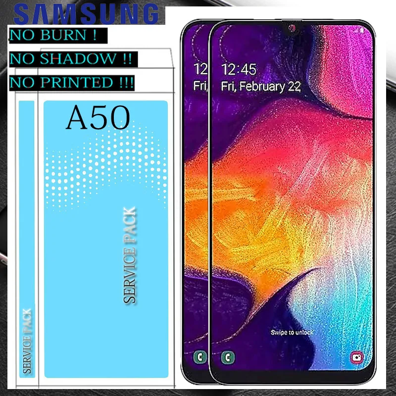 100% Super AMOLED 6 4 &quotЖК-дисплей для samsung galaxy A50 2019 A505F/DS A505F A505FD A505A кодирующий