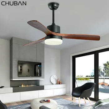 

Modern LED 220V Ceiling Fans Light for Bedroom Living Room 3 Blades Wood Ceiling Fan with Remote Control Ventilador De Techo