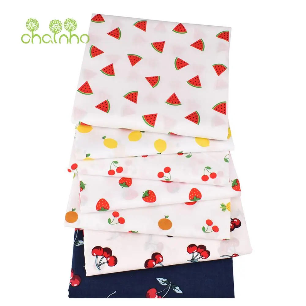 Printed Plain Cotton Fabric Little Fruite Series DIY Sewing Quilting Poplin Material For Baby&ampChildren's Shirts Skirts&ampDress |