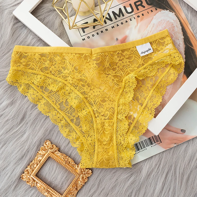 Yellow Transparent Underwear, Women's Underwear Yellow