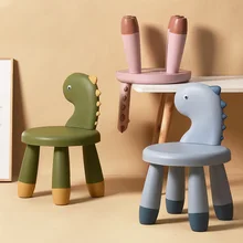 

Kids Nordic Dinosaur Back Chair Kindergarden Waterproof PU Plastic Children's Stool Home Antiskid Cartoon Shape Dinner Chair
