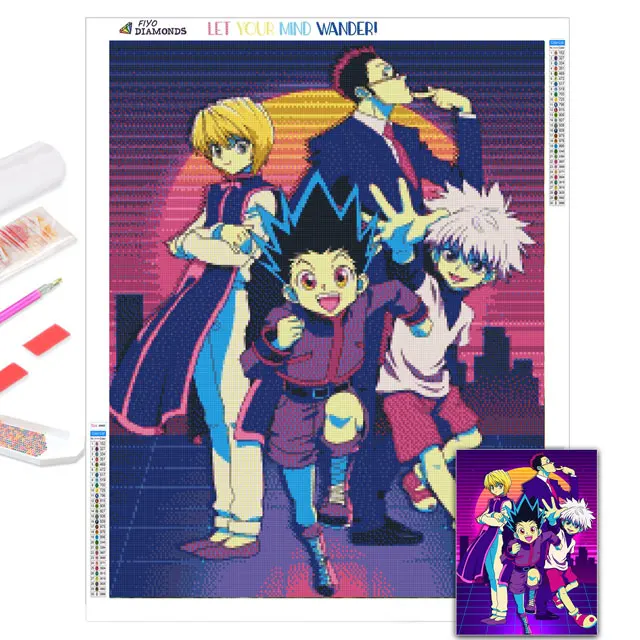 Diamond Painting 5D DIY Anime Hunter X Hunter Diamond Mosaic Embroidery Cross Stitch Kit Home Decor Handicraft pintura diamante 