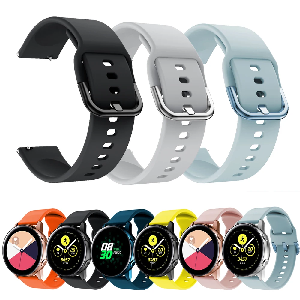 

Silicone Original sport watch band for Samsung Galaxy watch active watch strap For Galaxy Gear S2 watch 20mm Replacement Strap