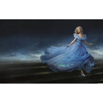 

7x5FT Dark Clouds Sky Cinderella Princess Steps Custom Photo Studio Backdrop Background Vinyl 220cm x 150cm