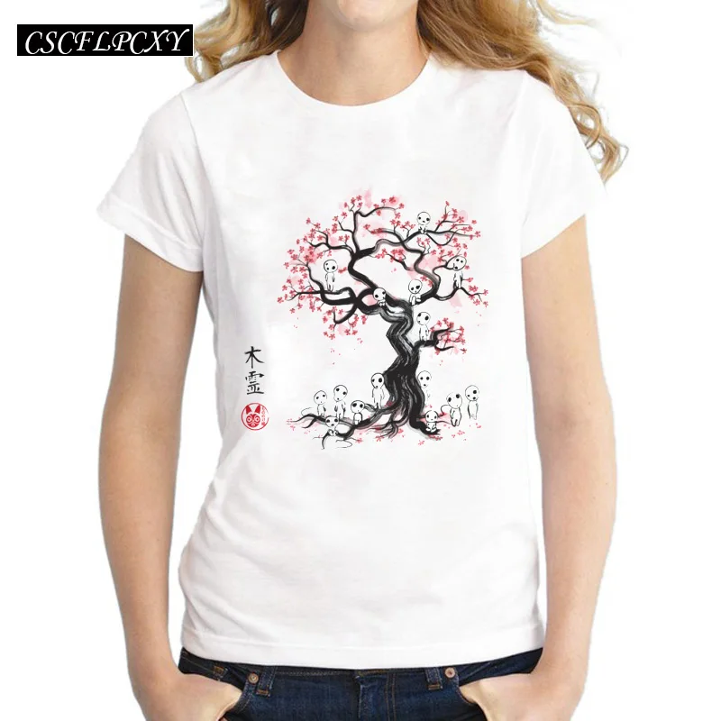 Creative-Design-Dollar-Money-Love-Tree-Forest-Spirits-Sumi-e-Women-T-shirt-Colorful-Printing-Casual (2)