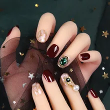 Поддельные ногти патч Маникюр готовой продукции разборка Южная Корея Роскошный-желе клей самоклеющиеся пригодные для носки с бриллиантами мягкий Na