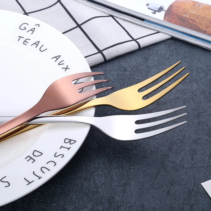 DAFFODILY 6-tlg. Gold Besteck Set - Luxus Menügabeln Aus Edelstahl