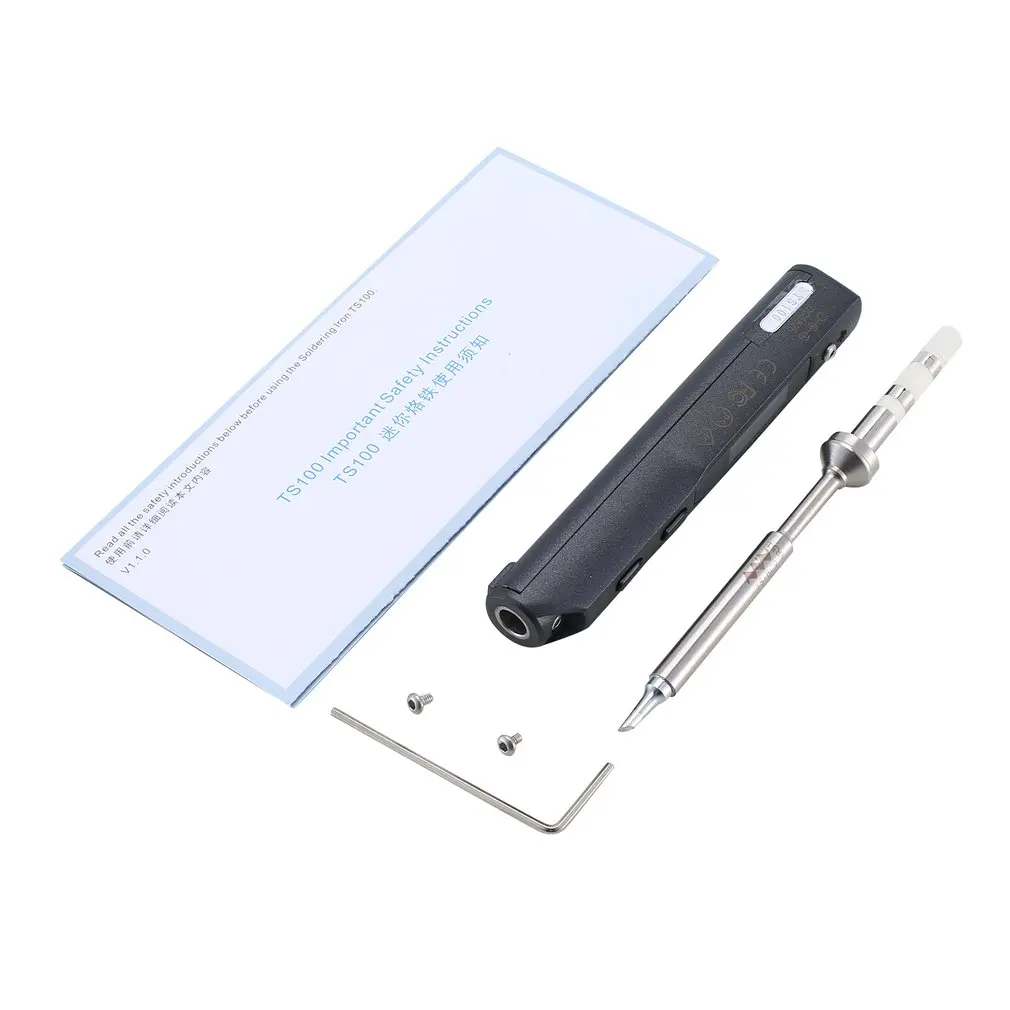 

Ts100-Bc2 Portable Mini Programmable Digital Lcd Display Electric Soldering Iron Soldering Stainless Steel Iron Tip