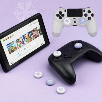 

Snowflake Snow Thumb Stick Grip Cap Joystick Cover For Sony Playstation Dualshock 4/3 PS4/PS3/Xbox 360/NS Switch Pro Controller