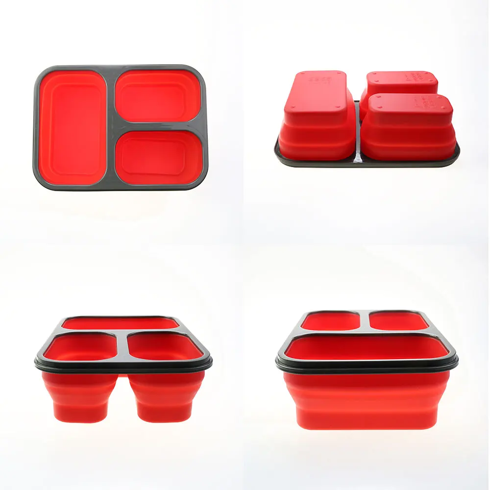 Silicone Collapsible Portable Lunch Box Folding Lunchbox Eco-Friendly 1300Ml