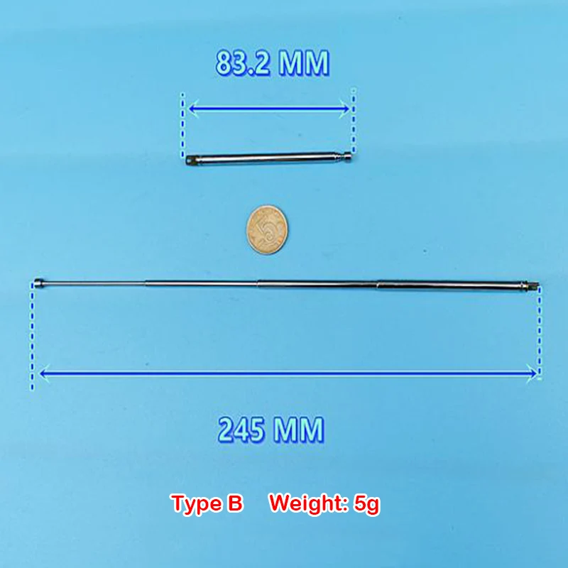Radio Telescopic Rod Antenna 4 Sections Dielectric Remote Control Alarm Toy Car Aviation Model Airplane Antenna Toy Model