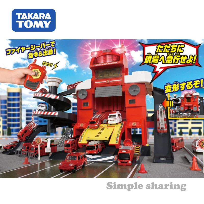 Takara Tomy новая команда радиосвязи Tomica! Беспроводная поддержка инструкции! трансформированная пожарная станция Обучающие Детские игрушки