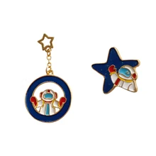 10 пара/лот модные ювелирные изделия металлическая Глянцевая флаг космонавты серьги