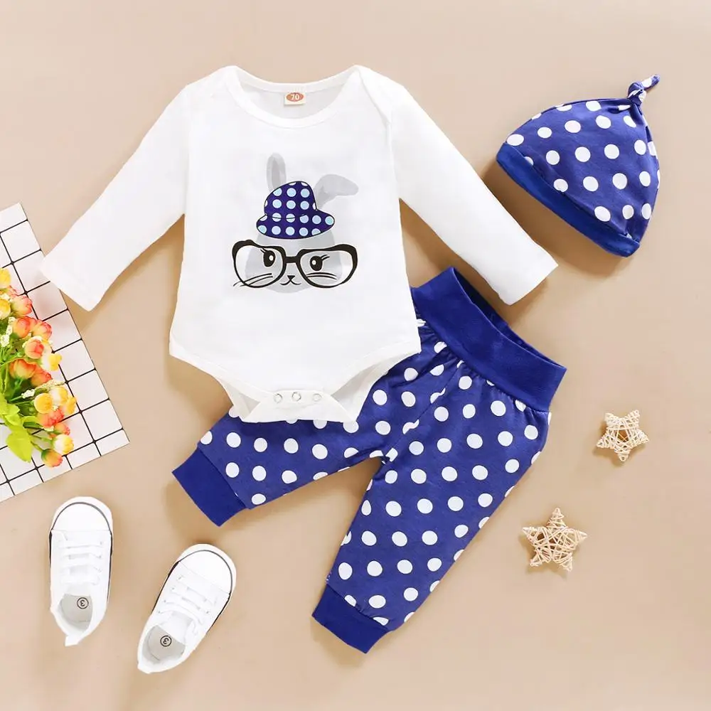 

PatPat 2020 New Spring and Autumn 3 piece set Baby Boy Rabbit Sets for Baby Unisex Clothes Cute and Soft