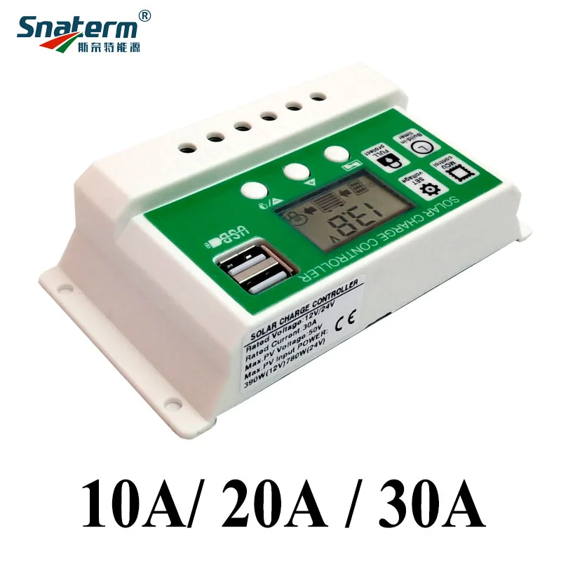 Акция! Контроллер солнечной зарядки 10 А 20 30 12 В/24 В с ЖК дисплеем USB 5 В|Солнечные