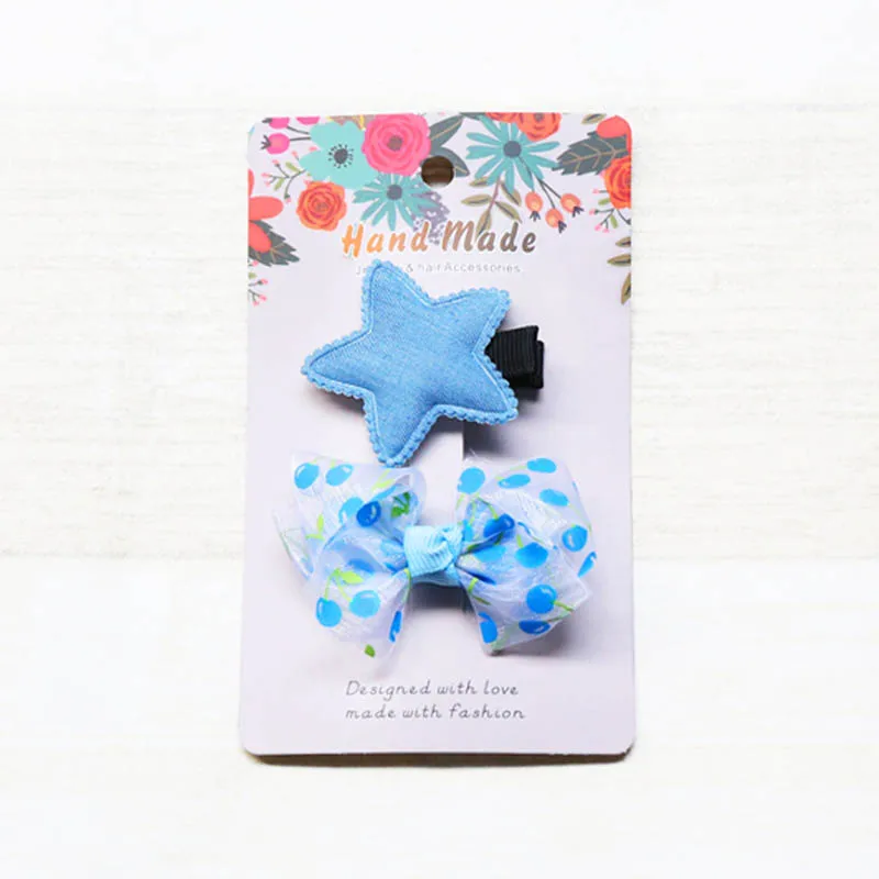 2 шт./лот милые заколки для волос маленьких девочек ручной работы со звездой