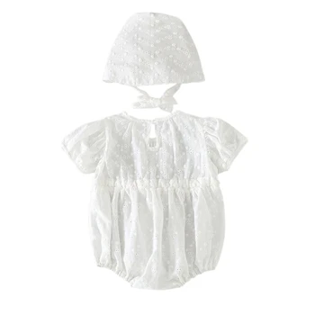 

Newborn Baby Girls Romper Girl Jumpsuit Infant Bodysuit Tulle Lace Dress Hat Clothes Outfit Set