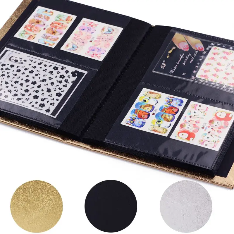 

120 Sheets Nail Sticker Water Decal Collecting Albums Storage Book 3D Nail Sticker Applique Water Label