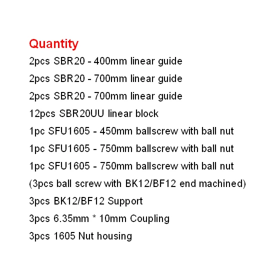 SBR20- 400 700 700 SBR20 SBR16 комплект линейной направляющей+ SFU1605 шариковый винт комплект BK12/BF12 гайка Корпус муфта с ЧПУ Запчасти - Цвет: SBR20- 400 700 700
