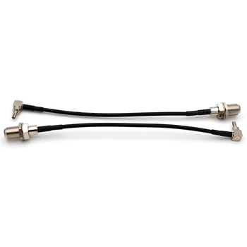 

100Pcs F Female to CRC9 Right Angle Connector for RG174 Pigtail Cable 15cm 6 Inch Adapter