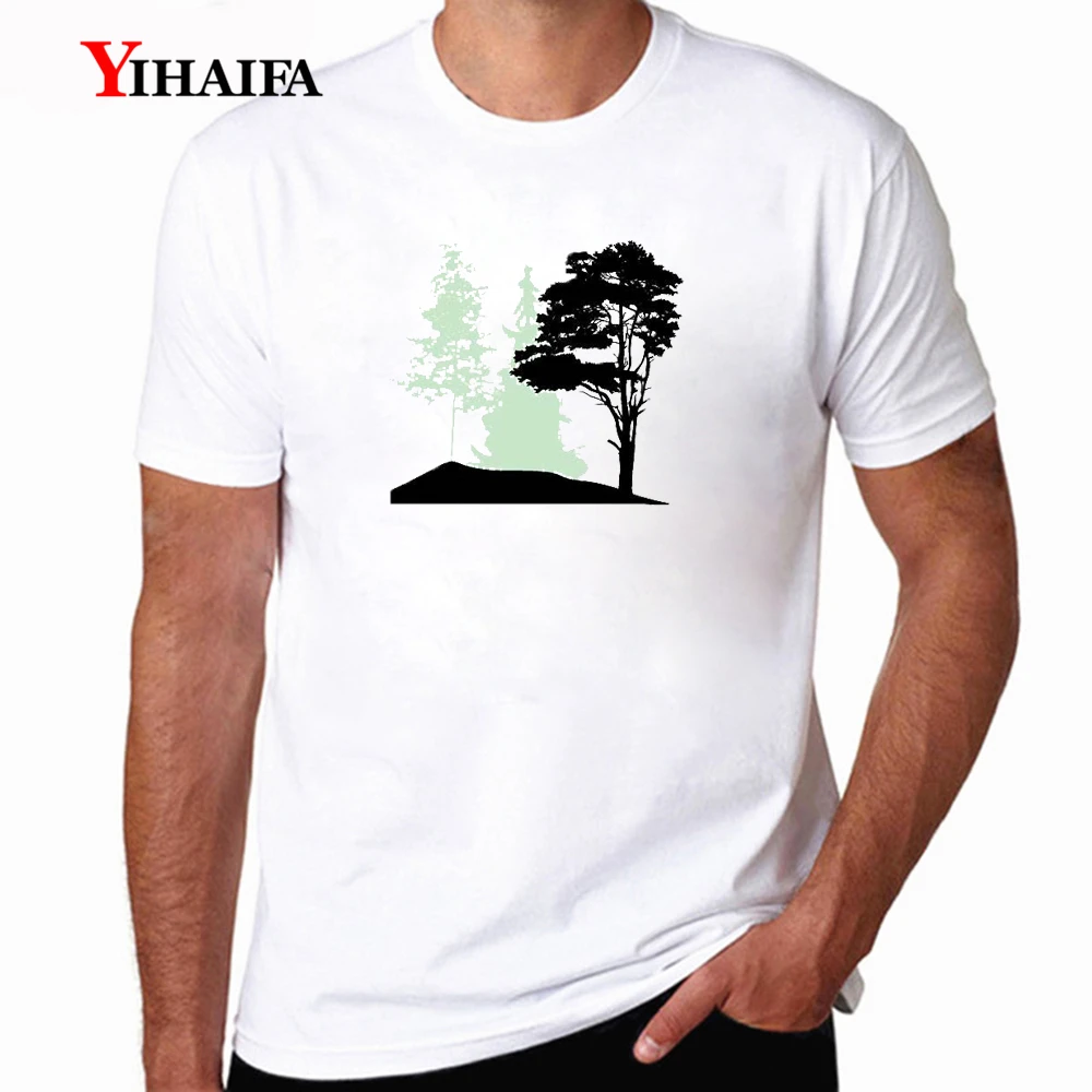 

Casual Summer T-Shirt Mens Colorful Tree Graphic Tees Printed Tee Shirts Casual Short Sleeve Streetwear White Tops