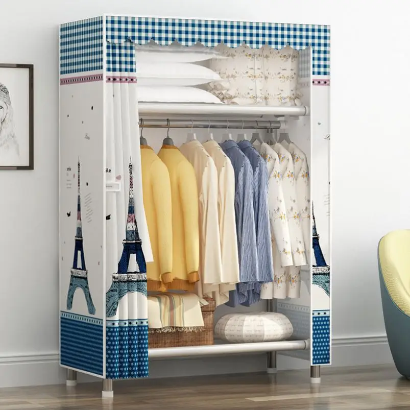 Wardrobe Simple Cloth Single Steel Tube Thickening And Reinforcement Oxford Art Receiving Shelf Rental N | Мебель
